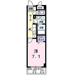フェリーチェ宮崎台 1Kの間取図画像
