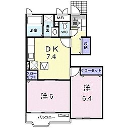 間取図画像 2DK