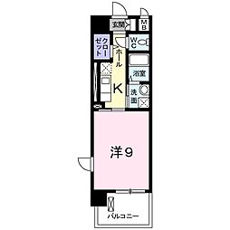 カンファ−　トゥリー 2階1Kの間取り