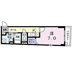 セレッソ　マサキ 4階1Kの間取り