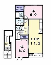 カーサムーンダスト 2LDKの間取図画像