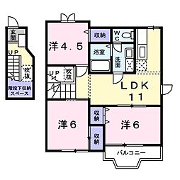 フォンテーヌ・2 3LDKの間取図画像