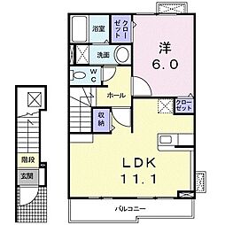セレスマール。2 1LDKの間取図画像