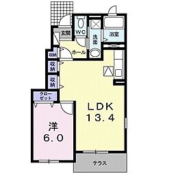 ブリーゼ 1LDKの間取図画像