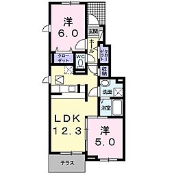 レジデンシア 2LDKの間取図画像
