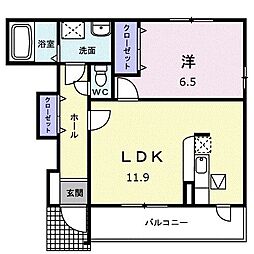 スターハイツB 1LDKの間取図画像