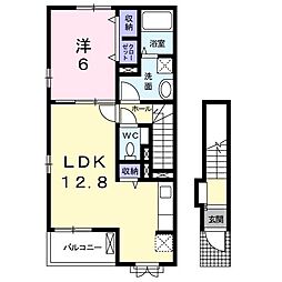 フオーチュネイトビレッジE 1LDKの間取図画像