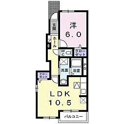 パークヒル 1LDKの間取図画像