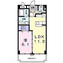 ピュアフォレスト 1LDKの間取図画像
