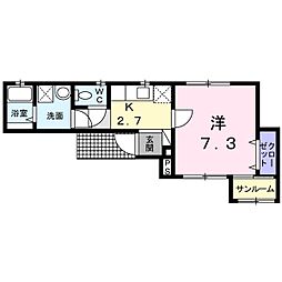 ジェルメ大喜新町 1Kの間取図画像