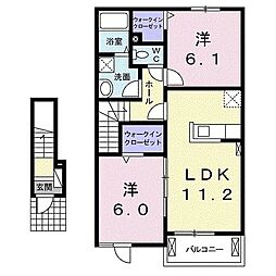フローラA 2LDKの間取図画像