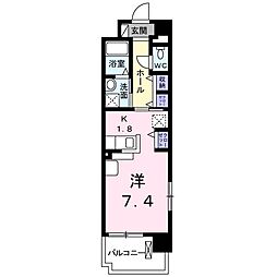 アスタルテ本厚木 ワンルームの間取図画像