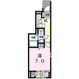 シンシア 1Kの間取図画像