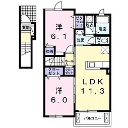 ティアラサンク 2LDKの間取図画像