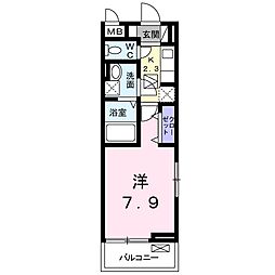 ヴォラーレ 1Kの間取図画像