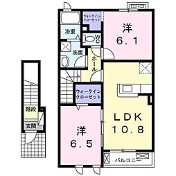 ボニート　Ｃ 2階2LDKの間取り