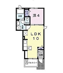 ブルーコスモ2 1LDKの間取図画像