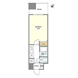 JR京浜東北・根岸線 川口駅 徒歩5分の賃貸マンション 12階1Kの間取り