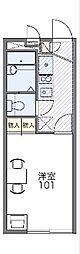 レオパレススリムガーデン 1階1Kの間取り