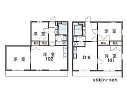 レオパレスGreenView 2DKの間取図画像