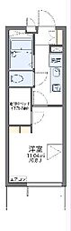レオパレスクリンゲルバウム 2階1Kの間取り