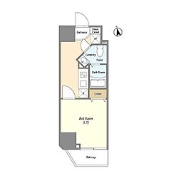 グランカーサ大森海岸 12階1Kの間取り
