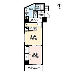 プレール・ドゥーク東向島 8階1LDKの間取り