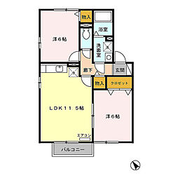 グラティチュードE 2LDKの間取図画像