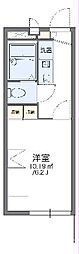 レオパレスピュア 1Kの間取図画像