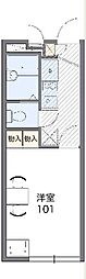 レオパレスエミネンス 1階1Kの間取り