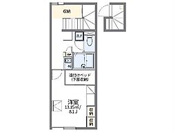 レオパレス門池4 1Kの間取図画像