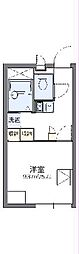 レオパレスカーサ 2階1Kの間取り