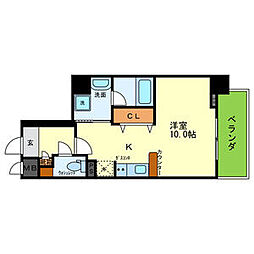 プラチナコート ワンルームの間取図画像