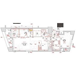 小田急小田原線 代々木上原駅 徒歩9分の賃貸マンション 3階2SLDKの間取り