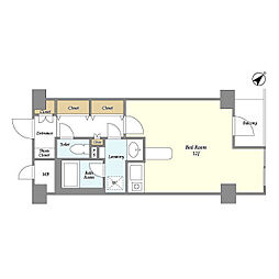 JR山手線 田町駅 徒歩7分の賃貸マンション 6階ワンルームの間取り