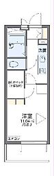 レオパレスラピス 4階1Kの間取り