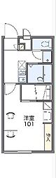 レオパレスタカネ．台 2階1Kの間取り