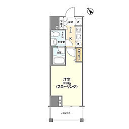 東京メトロ南北線 麻布十番駅 徒歩7分の賃貸マンション 8階1Kの間取り