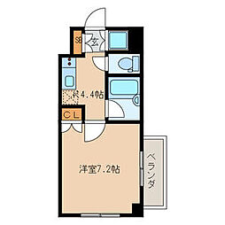 JR鹿児島本線 九産大前駅 徒歩16分の賃貸マンション 3階1Kの間取り