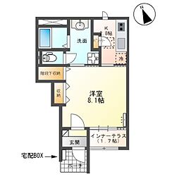 フォーレスト　ガーデン 1階1Kの間取り