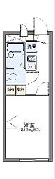 レオパレスピーヌス 2階1Kの間取り