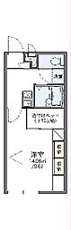レオパレスドリームキャッスル 1Kの間取図画像