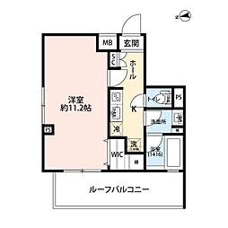 プレール・ドゥーク小竹向原 5階1Kの間取り