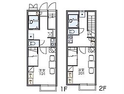 JR上越線 高崎問屋町駅 徒歩20分の賃貸アパート 1階1Kの間取り