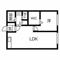 ロータスハウス3 1LDKの間取図画像
