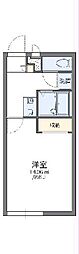 レオパレスタカハギ 1Kの間取図画像