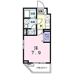 京急本線 京急蒲田駅 徒歩7分の賃貸マンション 2階1Kの間取り