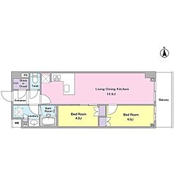 TSレジデンス東川口 2LDKの間取図画像