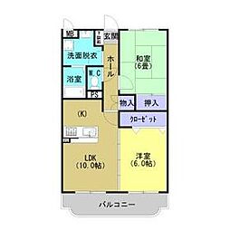 マンションドリーム 2LDKの間取図画像