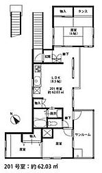 VILLA西ケ原 3DKの間取図画像